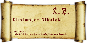 Kirchmajer Nikolett névjegykártya